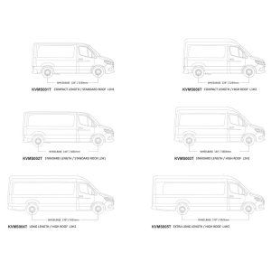Mercedes-Benz Sprinter 170in/L3/LWB Wheelbase w/OEM Tracks (2006-Current) Slimline II Roof Rack Kit / Tall