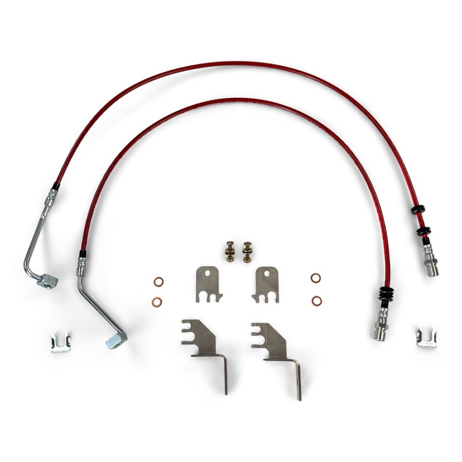 Front HD brake lines kit 36" Clayton Lift 0-5" single piston caliper