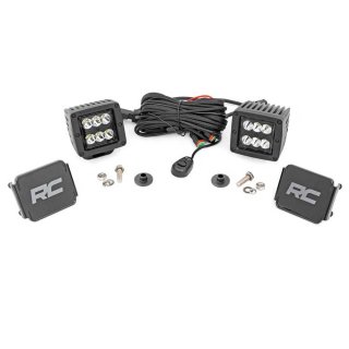 LED lights 2" square Spot Beam Rough Country Black Series