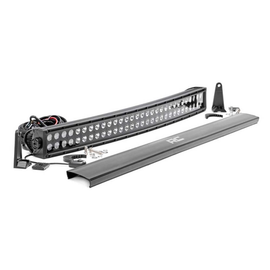 LED light bar 30" dual row curved spot/flood Rough Country Black Series