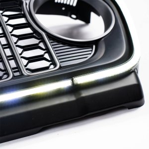 Grille with LED lights and camera hole OFD